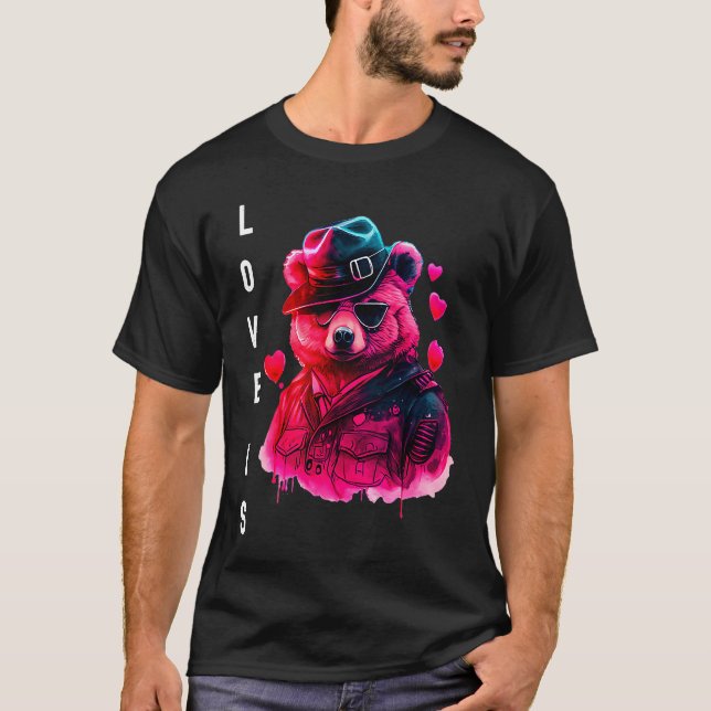 Camiseta Adorable Love is With Heart Animal Valentine's day (Anverso)