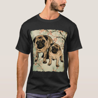 Camiseta Adorable Mamá Pug y Cachorro Pug - Gran Madre