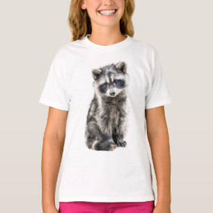 Camiseta Adorable Mapache Forestal Esponjoso para Niños