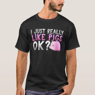 Camiseta Adorable Me Gustan Mucho Los Cerdos Ok Cerdito