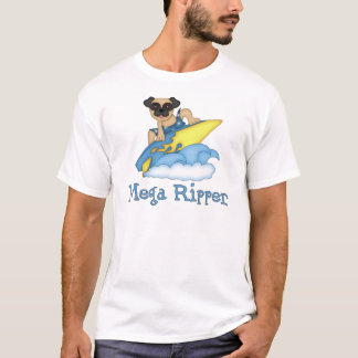 Camiseta Adorable Mega Ripper Pug Surfer Tees, Regalos