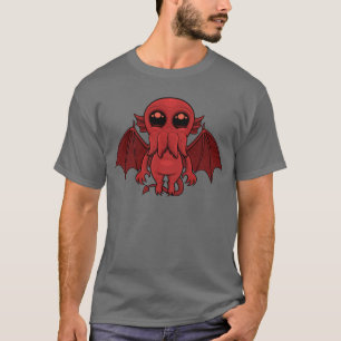 Camiseta Adorable Monstruo del Mar de Cthulhu Rojo