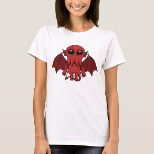 Camiseta Adorable Monstruo del Mar de Cthulhu Rojo