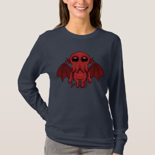Camiseta Adorable Monstruo del Mar de Cthulhu Rojo