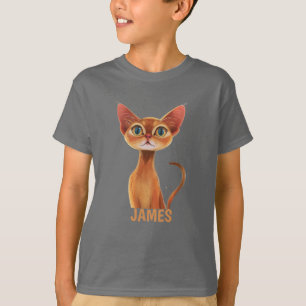 Camiseta Adorable Naranja Gato abysiniano personalizado