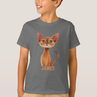 Camiseta Adorable Naranja Gato abysiniano personalizado