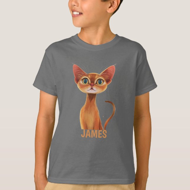 Camiseta Adorable Naranja Gato abysiniano personalizado (Anverso)