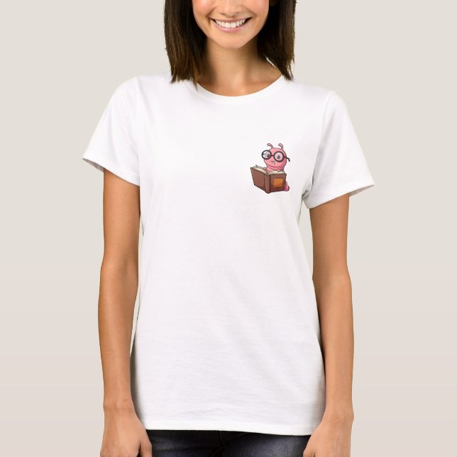 Camiseta Adorable Nerdy Pink Bookworm Reading (Anverso)