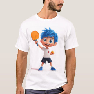 Camiseta Adorable niño de ping pong 3D jugando tenis de mes