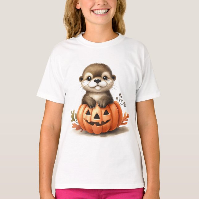 Camiseta Adorable nutria de Halloween (Anverso)