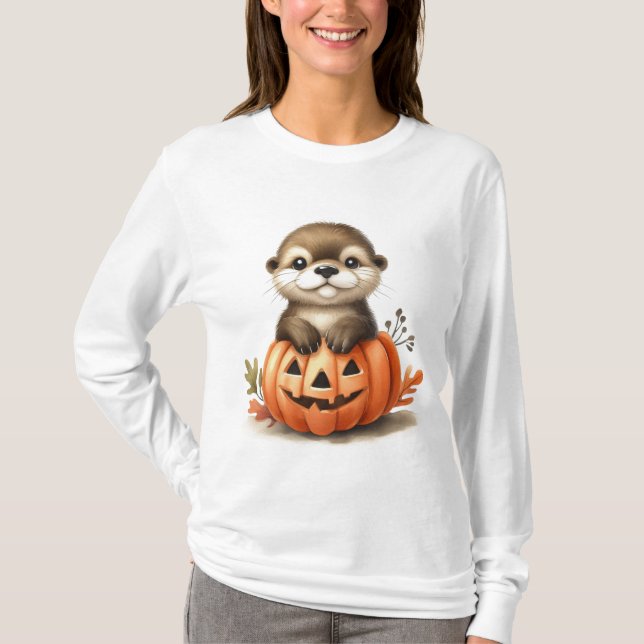 Camiseta Adorable nutria de Halloween (Anverso)