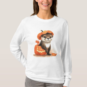 Camiseta Adorable Nutria de Halloween Lindo