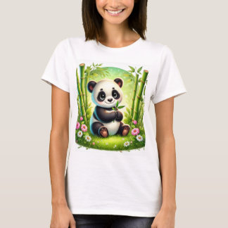Camiseta Adorable Panda Cub en el bosque de Bambú - Arte ca