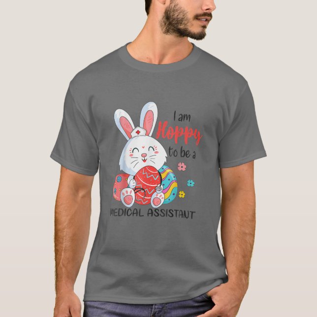 Camiseta Adorable Para Ser Auxiliar Médico Bunny Eggs St (Anverso)