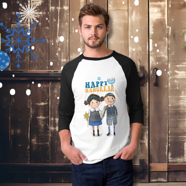 Camiseta Adorable pareja judía Hanukkah (Adorable Jewish couple Hanukkah Holiday T-Shirt)