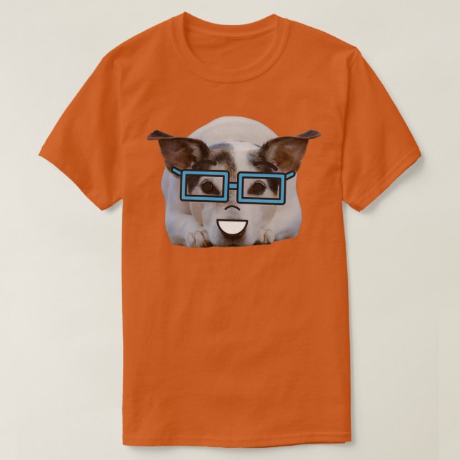 Camiseta adorable perro nerd con gafas (Diseño del anverso)