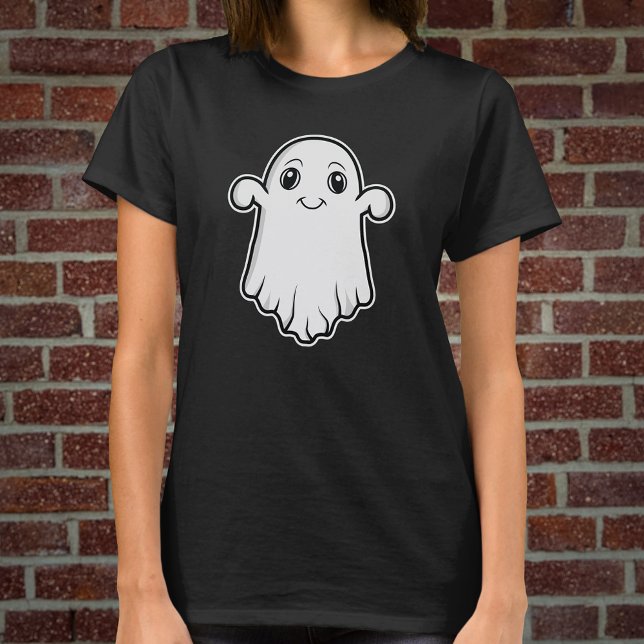 Camiseta Adorable personaje de caricatura fantasma Spooky H (Ideal design for Halloween time, for example.)