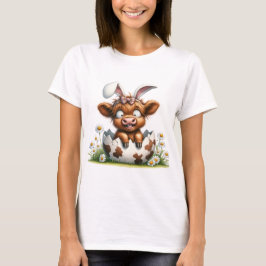Camiseta Adorable Personalizado de Pascua bebé vaca