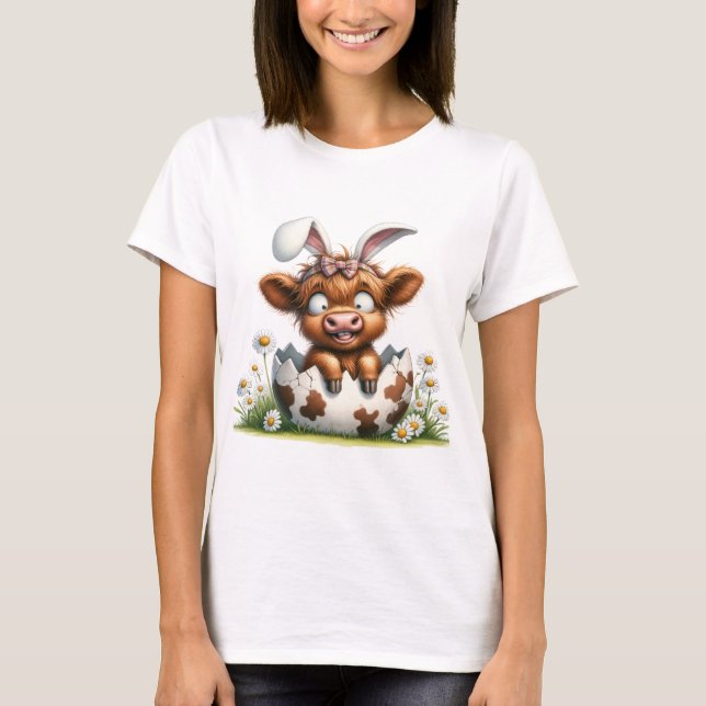 Camiseta Adorable Personalizado de Pascua bebé vaca (Anverso)
