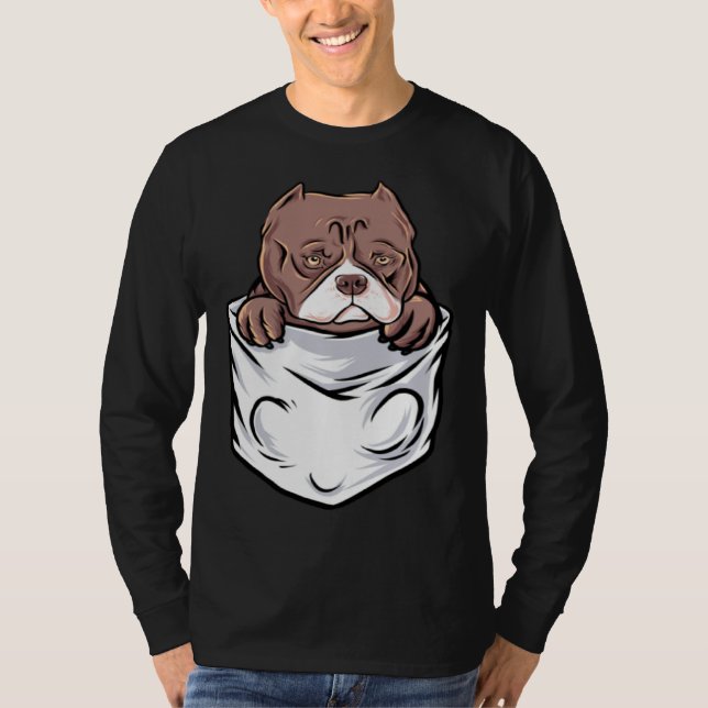 Camiseta Adorable Pit Bull Terrier Puppy  Cute Pocket (Anverso)