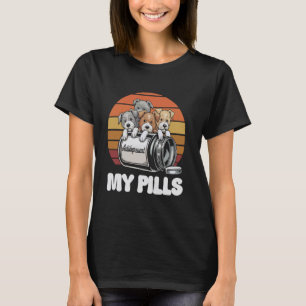 Camiseta Adorable Pitbull Mis Pastillas Antidepresivos Cach
