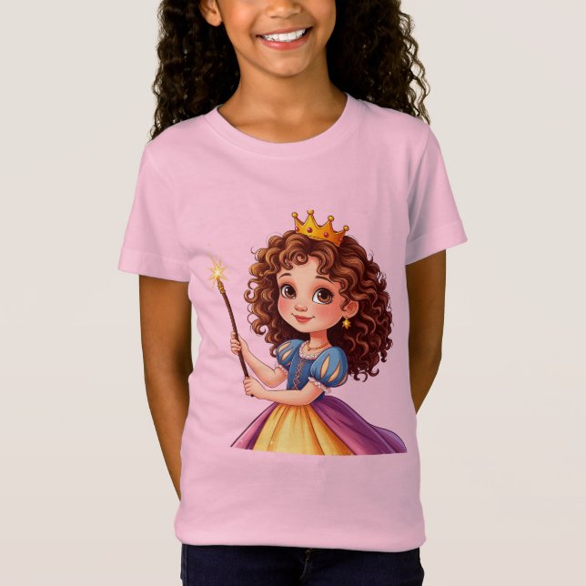 Camiseta Adorable Princesa Holding varita mágica (Anverso)