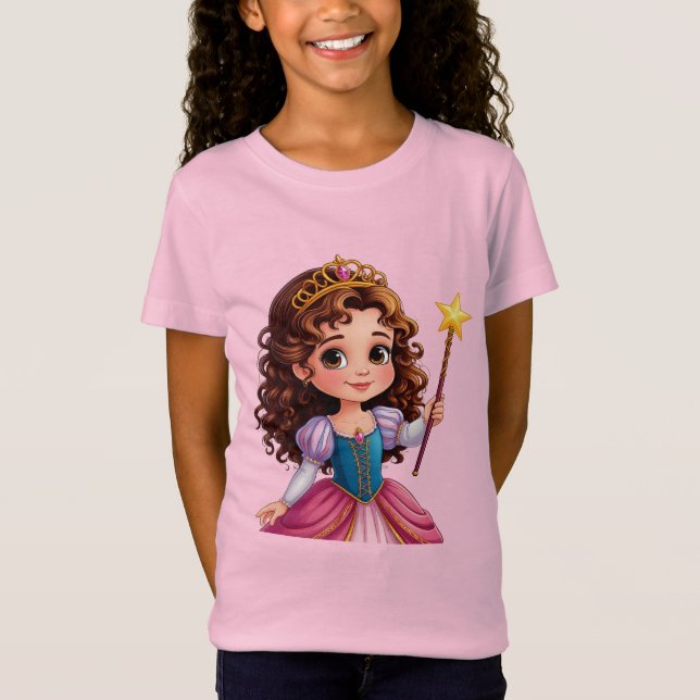 Camiseta Adorable Princesa Holding varita mágica (Anverso)
