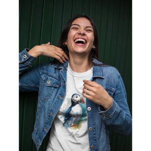 Camiseta Adorable Puffin Acuarela, personalizado