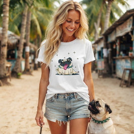 Camiseta Adorable Pug Divertido con collar de tachuelas