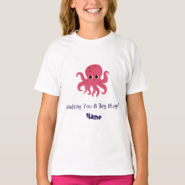 Camiseta Adorable Pulpo Rosa Kawaii Ilustración