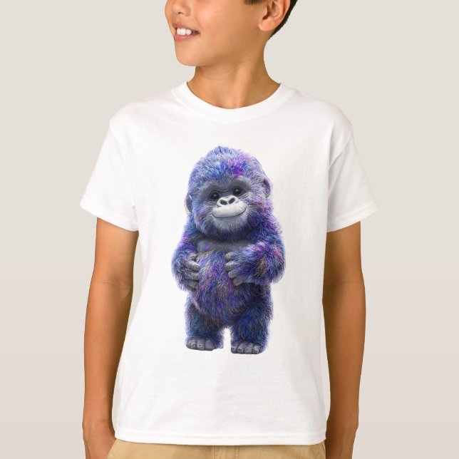 Camiseta Adorable Purple Cosmic Gorilla Kids (Anverso)
