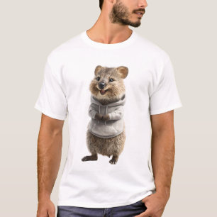 Camiseta Adorable Quokka con una sudadera gris claro