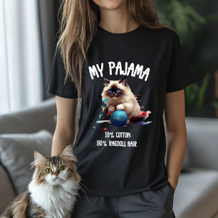 Camiseta Adorable Ragdoll Cat Pajama Design para los amante