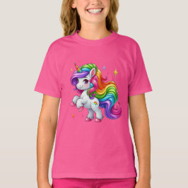Camiseta Adorable Rainbow Unicorn with Cloud & Rainbow Mark