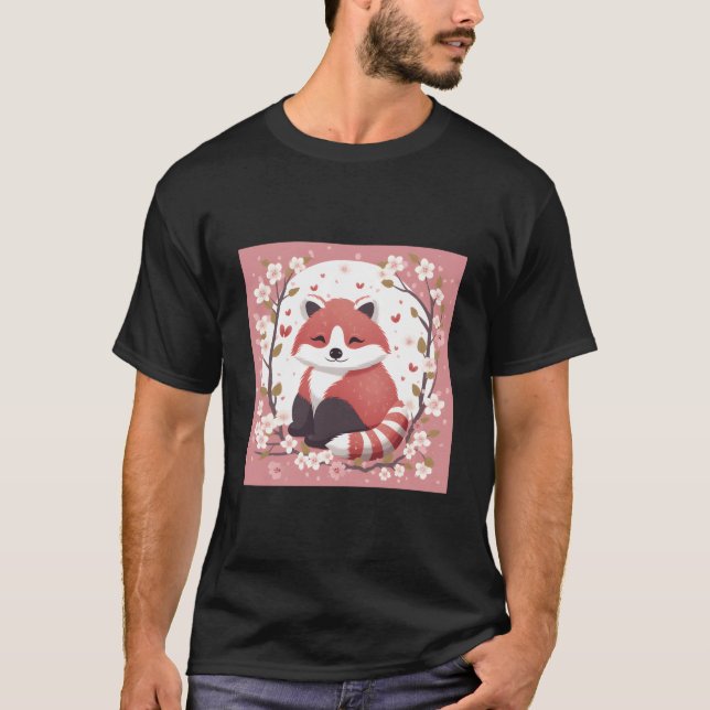 Camiseta Adorable Red Panda Cherry Blossom Garden Charming  (Anverso)