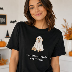 Camiseta Adorable Retriever Dorado Fantasma de Halloween