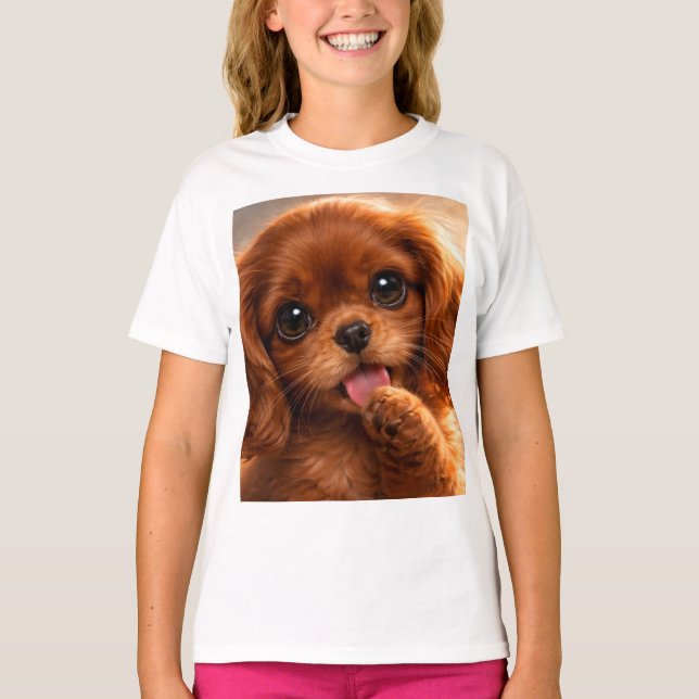 Camiseta Adorable Ruby Cavalier Spaniel (Anverso)