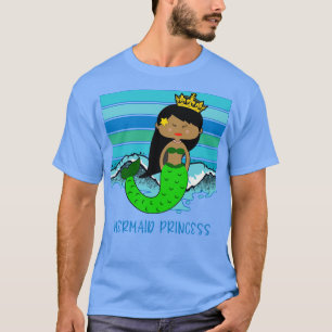 Camiseta Adorable sirena de piel oscura con Tiara