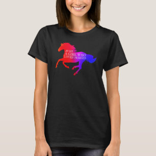 Camiseta Adorable Sólo Un Chica Que Ama Los Caballos