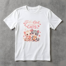 Camiseta Adorable Solo una chica que ama a los gatos Gatito