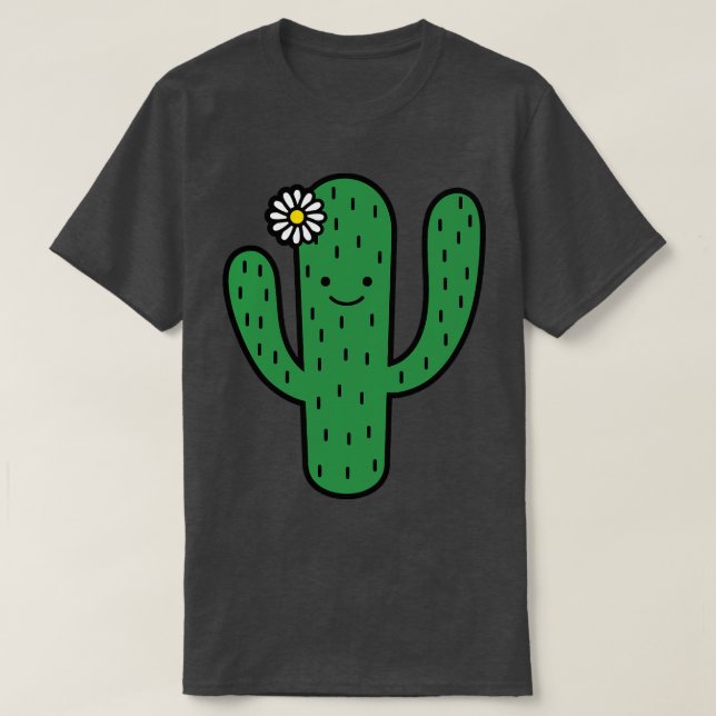 Camiseta Adorable sonriente Saguaro Cactus Doodle (Diseño del anverso)