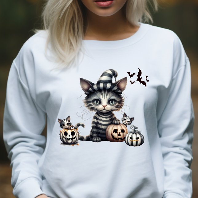 Camiseta Adorable Spooky Halloween Ghoumpkin Kitten (Subido por el creador)