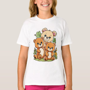 Camiseta Adorable Teddy Bear Trio - Diseño Personalizado Cu