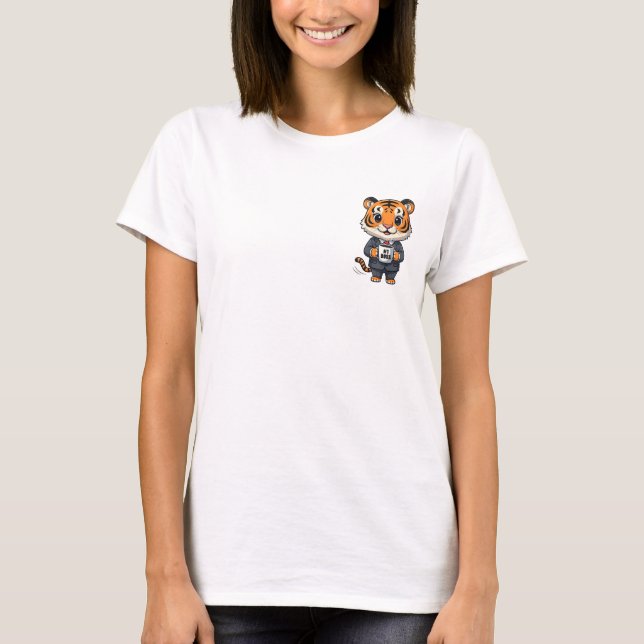 Camiseta Adorable Tiger Cub Executive in Business Suit (Anverso)
