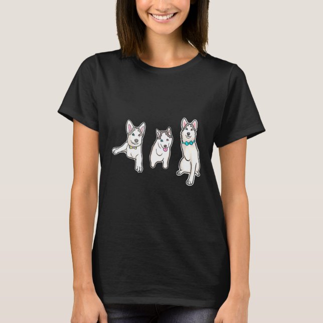 Camiseta Adorable Tres Piernas Tripod Husky Pup Mochi (Anverso)