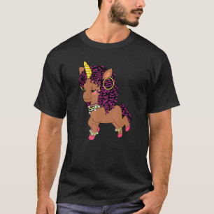 Camiseta Adorable unicornio de Chica afroamericano