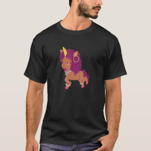 Camiseta Adorable unicornio de Chica afroamericano