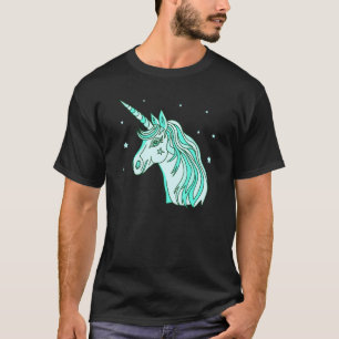 Camiseta Adorable Unicornio Verde Para Hombres Chicos Que A