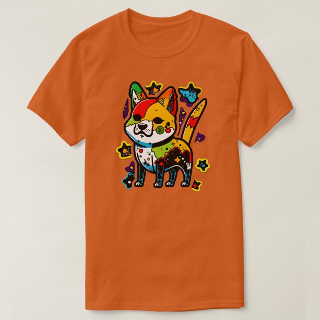 Camiseta Adorable zombi Shiba Inu toon para perro y SciFi (Diseño del anverso)