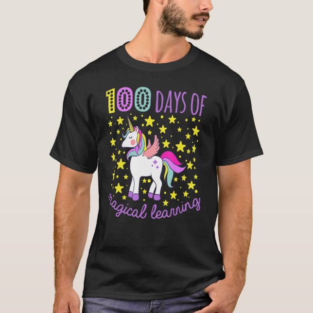 Camiseta Adorables 100 Días De Escuela De Aprendizaje Mágic (Anverso)